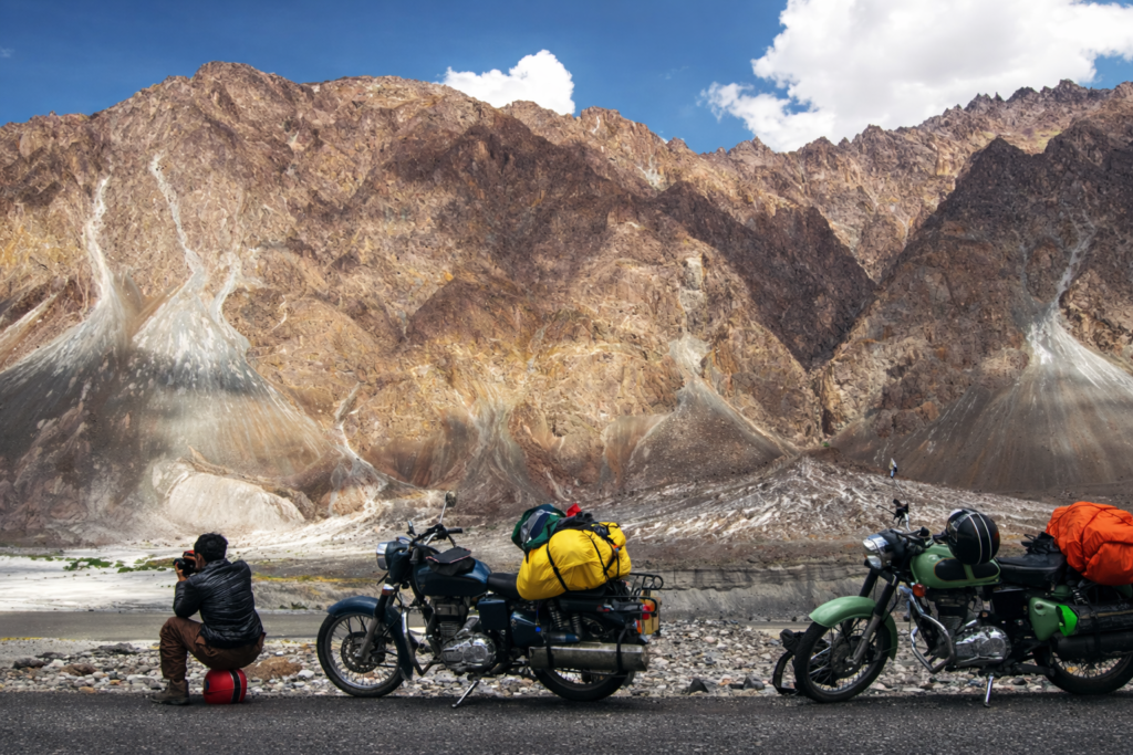 Motorcycles-in-the-rugged-mountainscape-uttarakhand-experience