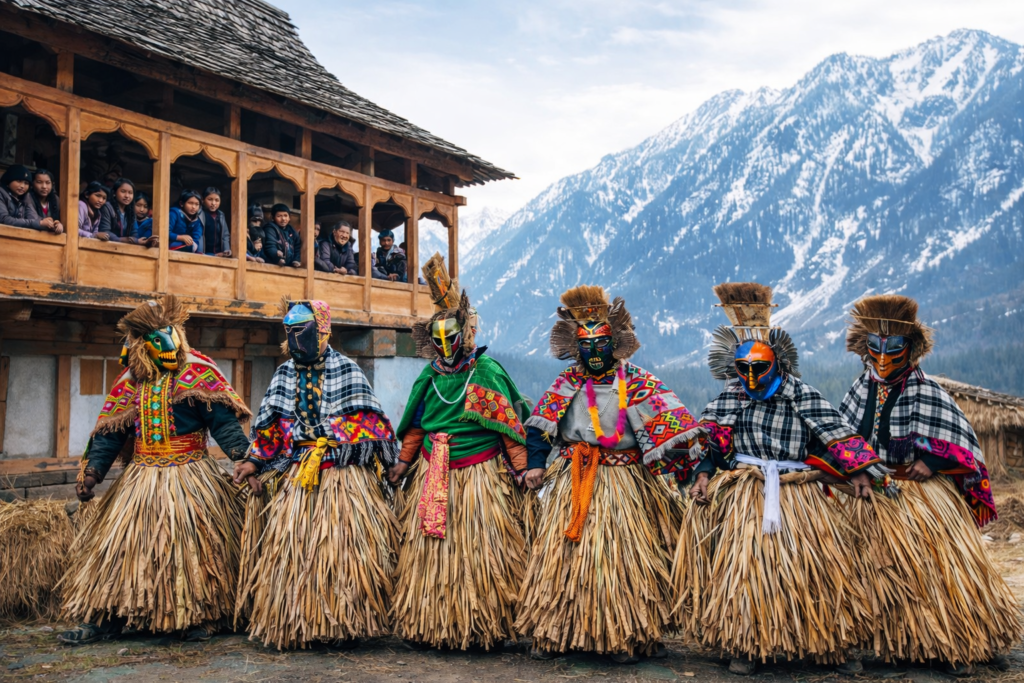 Traditional-performance-with-mountain-backdrop